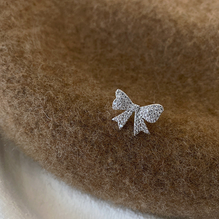 Arzonai Niche design zircon full diamond bow ear bone clip female simple personality all-match temperament no pierced earrings earrings
