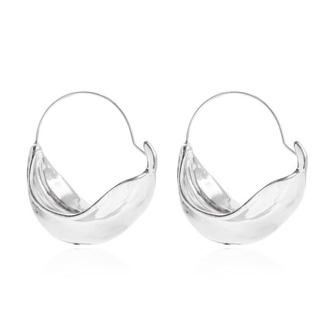 Arzonai Lady Irregular Earrings Alloy Basket Exaggerating Simple Eardrop Dangler Jewelry