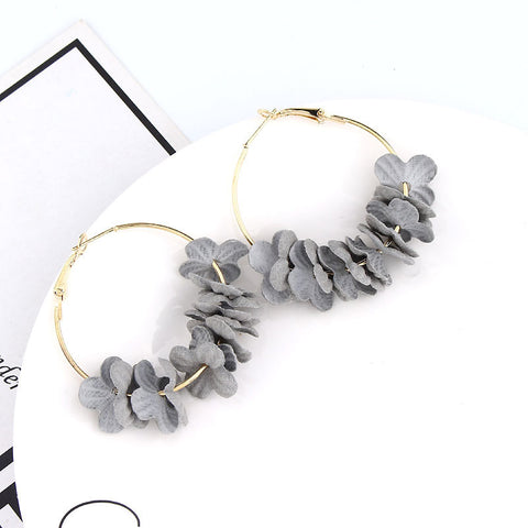 Arzonai Korean style hot-selling earrings fashion temperament women's fabric flower sparkling diamond earrings