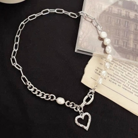 Arzonai Korean pearl stitching love 2021 new female ins trend collarbone chain niche design sense necklace necklace