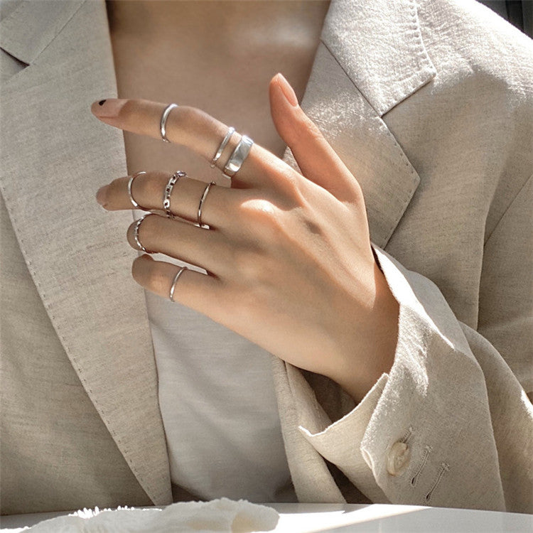 Arzonai 7pcs Fashion Retro Style Joint Ring Personalized Hip hop Design Ring Set