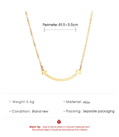 Arzonai Hot sale  Smile necklace smiley face clavicle chain womens