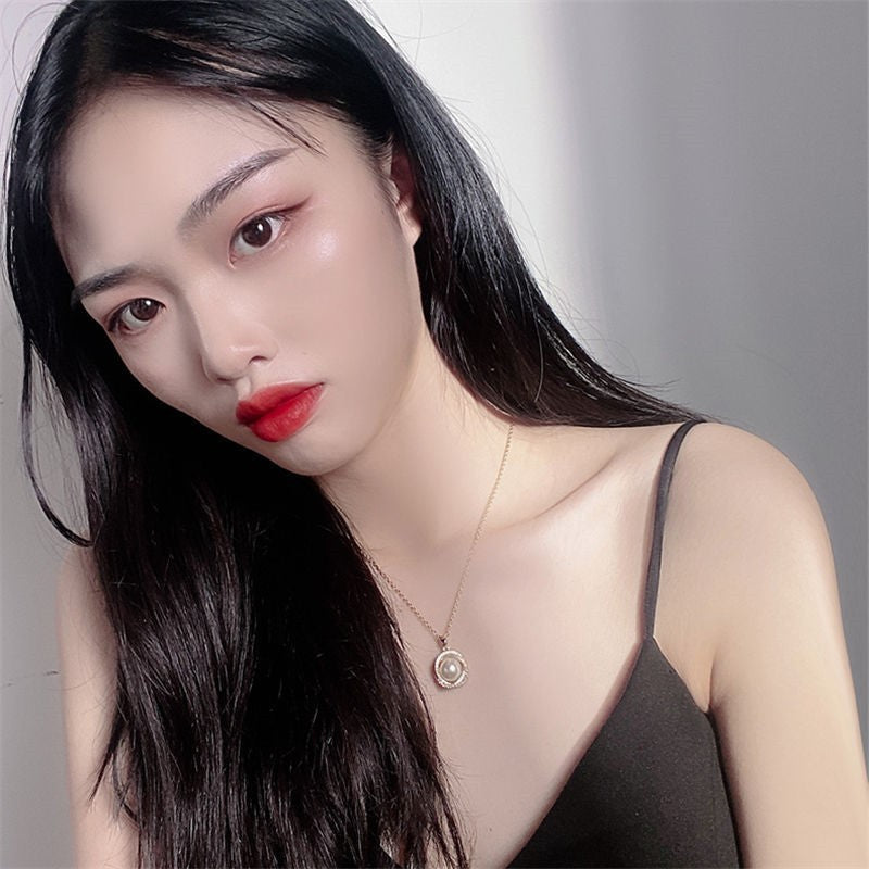 Arzonai South Korea simple pearl necklace beautiful niche net red ins wind necklace 2022 new trendy collarbone chain for women & Girls