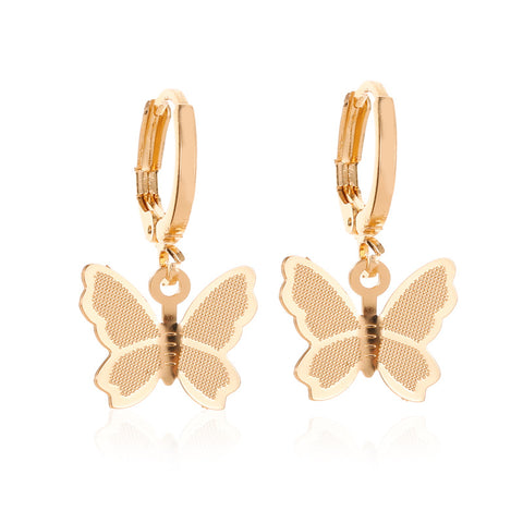 Arzonai Korean fashion earrings sweet frosted butterfly earrings earrings female sweet wild simple style earrings