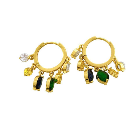 Arzonai Korean niche design sense retro diamond earrings simple color earrings new trendy earrings female temperament earrings