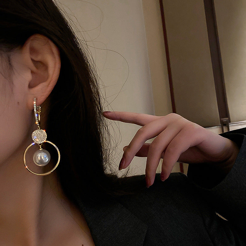 Arzonai net celebrity pearl personality earrings small mini earrings