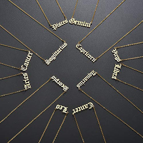 Arzonai Scorpio Popular fashion all-match necklace Zodiac constellations unique letter pendant necklace