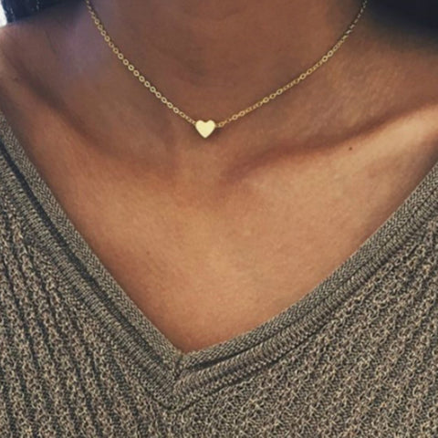 Arzonai simple heart necklace female elegant all-match boutique love necklace initial heart clavicle chain for women and Girls