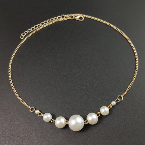 Arzonai new style wish necklace retro simple beaded artificial pearl single-layer necklace