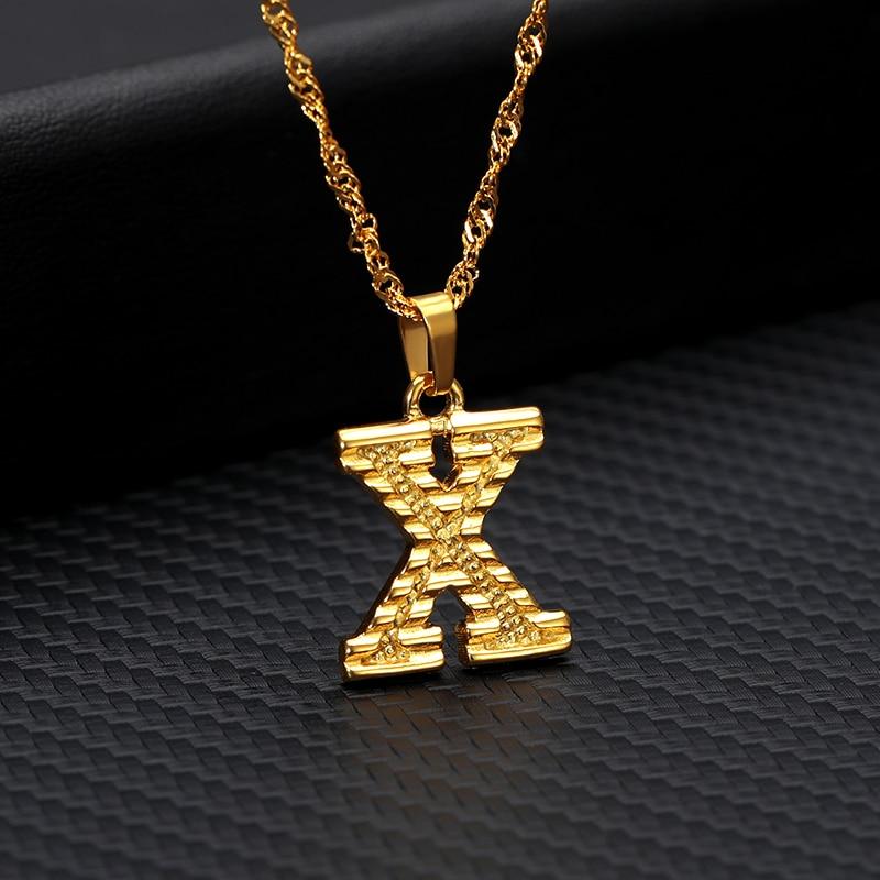 Arzonai Women's  Gold Plated Initial Letter Necklace with Personalized Alphabet Pendant