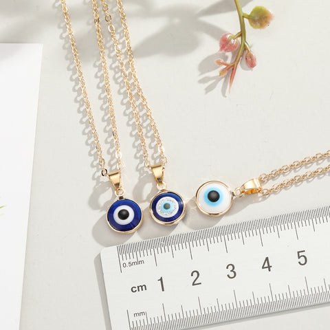 Arzonai Turkish Blue Eyes Pendant Necklace Wild Surround Rim Eyes Necklace Wholesale Ladies Accessories
